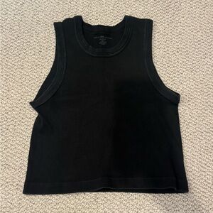 Black Cropped Brandy Tank